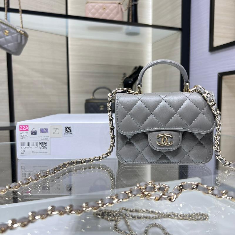 Chanel Handbags AP2200 sheepskin gray